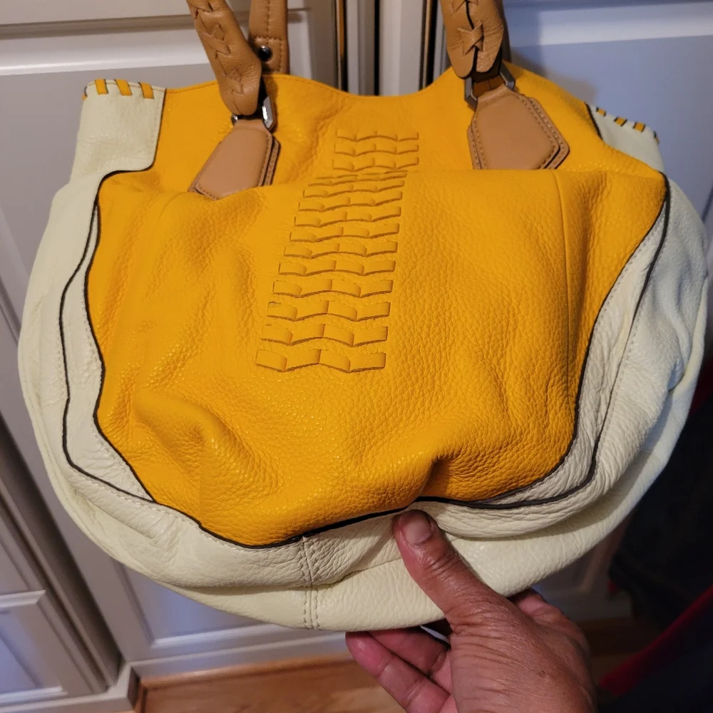 OrYany Yellow/Cream Large Handbag - Picture 11 of 12
